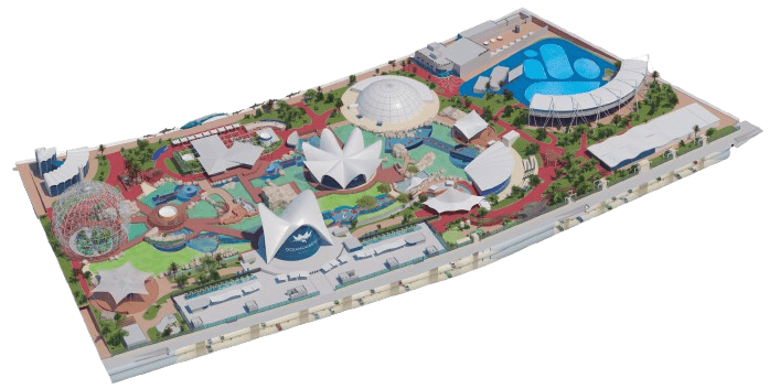 Plano con instalaciones y animales oceanografic valencia
